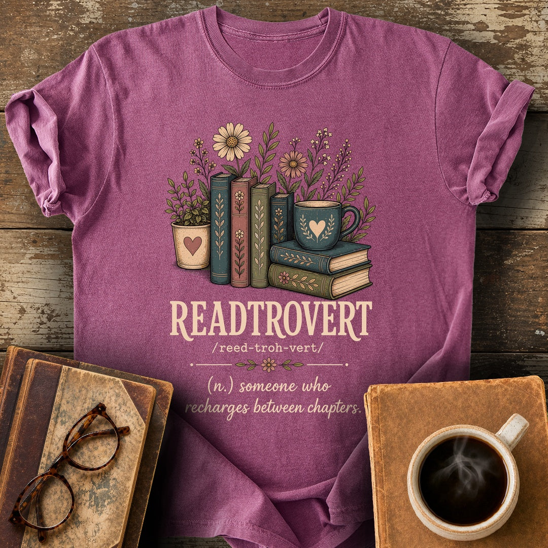 Readtrovert Botanical Definition Tee - berry shirt mockup